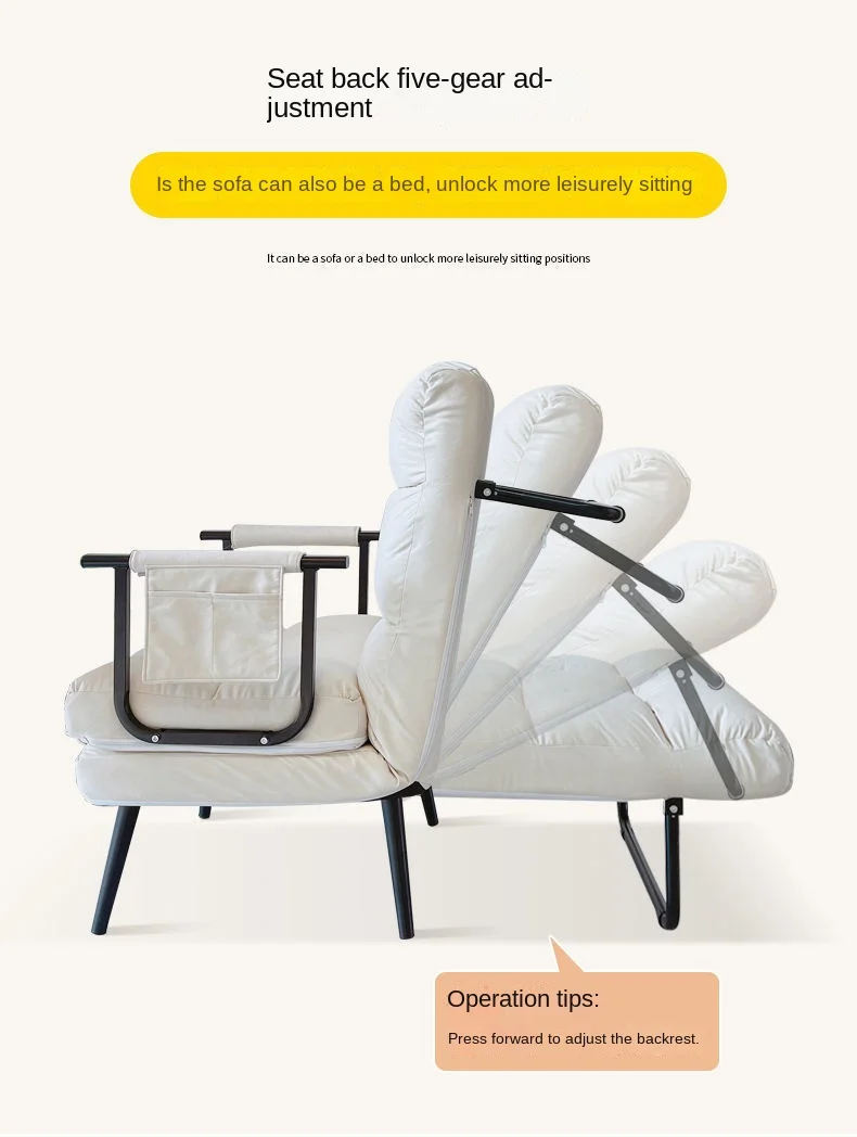 Description Picture 5 of itemWarming Folding Lounge Chair Office Nap Bed Dual-use Reclining And Sitting Portable Backrest Sofa Chair For Home Use Hot Sale