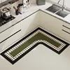 L Shape Kitchen Carpets Corner Non-slip Waterproof  Stain Resistant PVC Foot Mat Comfortable Easy Care Easy Clean Cutting Carpet 1