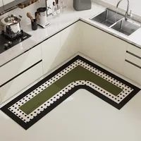 L Shape Kitchen Carpets Corner Non-slip Waterproof  Stain Resistant PVC Foot Mat Comfortable Easy Care Easy Clean Cutting Carpet 1