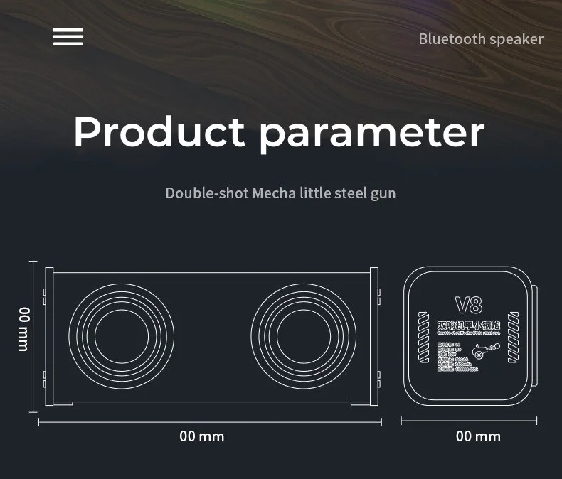 V8 Transparent Mecha Bluetooth Speaker description image 14