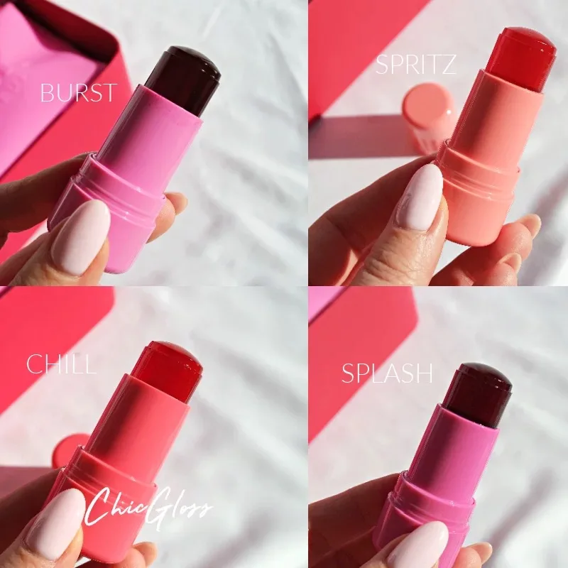 In Stock Milk Makeup New Blush Stick Cooling Water Jelly Jelly Blush Stick Lip Balm 2 in 1 Multi-color Makeup 6