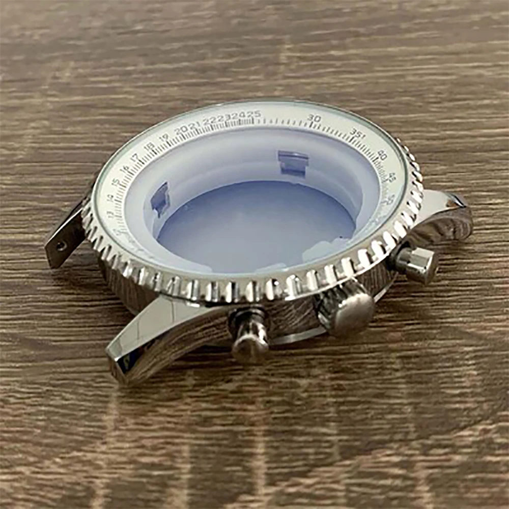 46.5mm Large Size Stainless Steel Watch Case Strap Hands Kit for VK63 Quartz Movement Modified Watch Accessories 36.8mm Dial