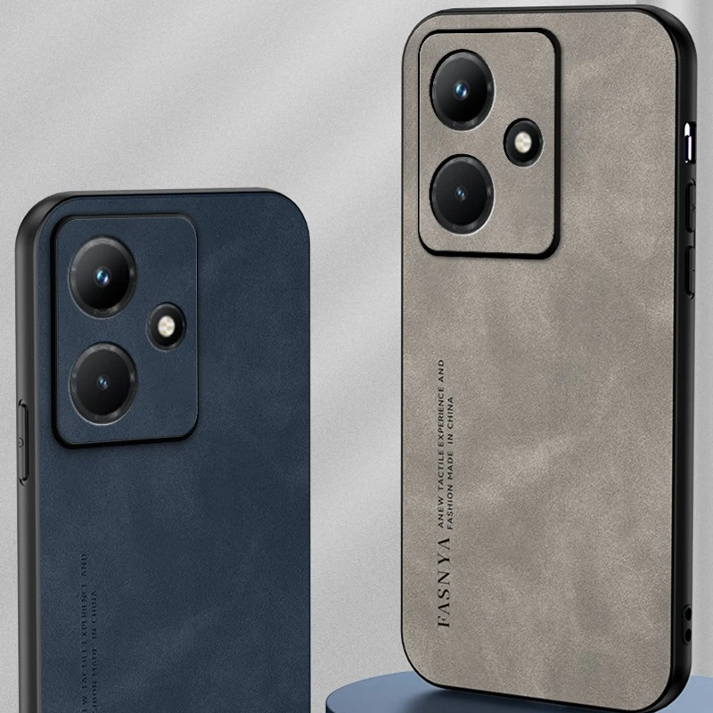 Luxury Leather Silicone Shockproof Bumper Case with Frosted Matte Finish