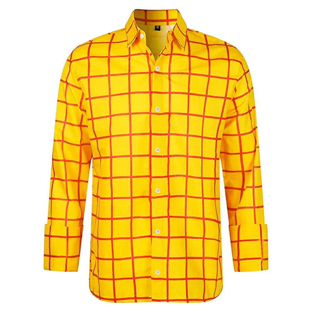 Spring Autumn Solid Plaid Men&rsquo;s Shirts 3d Prints Long Sleeve Shirt For Man Casual Holiday Long Sleeve Button Shirt Man Tops men casual shirts