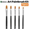 Marie's 5pcs Nylon Hair Filbert Paintbrushes Set for Oil, Acrylic,Gouache,Rocks,Watercolor,Crafts,Models,Canvas for Artists 1