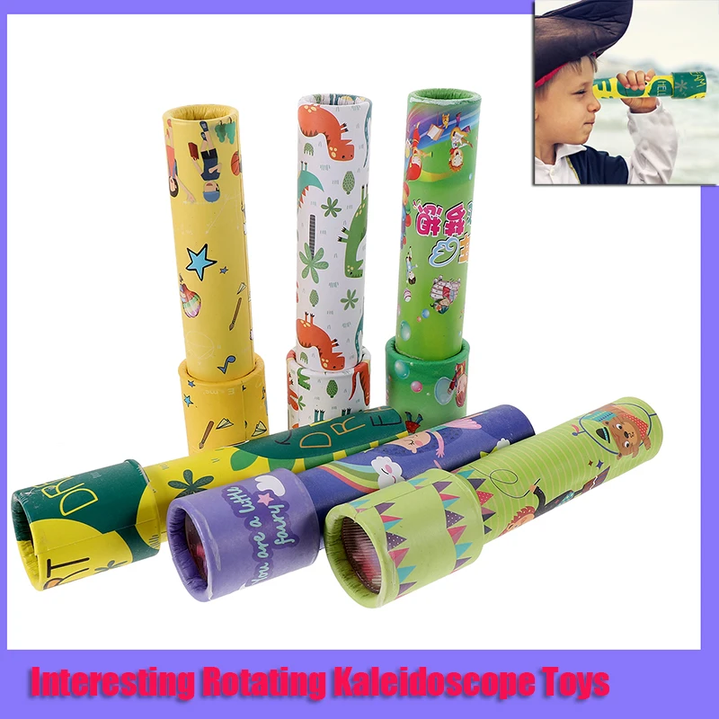 8pcs Kaleidoscope Kids Toys Classic Party Rotating Science Paper Birthday Vintagefavors Kaleidoscopes Cartoon TinScene NEW