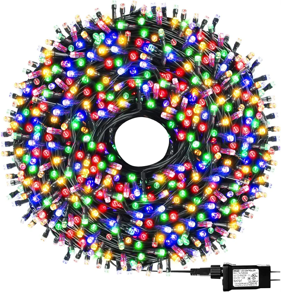 thumbnail image 1 of Guirnalda de luces navideñas para exteriores, 20 m, 50 m, 100 m, 8 modos, para decoración de jardín, patio y patio trasero, 1 of 5