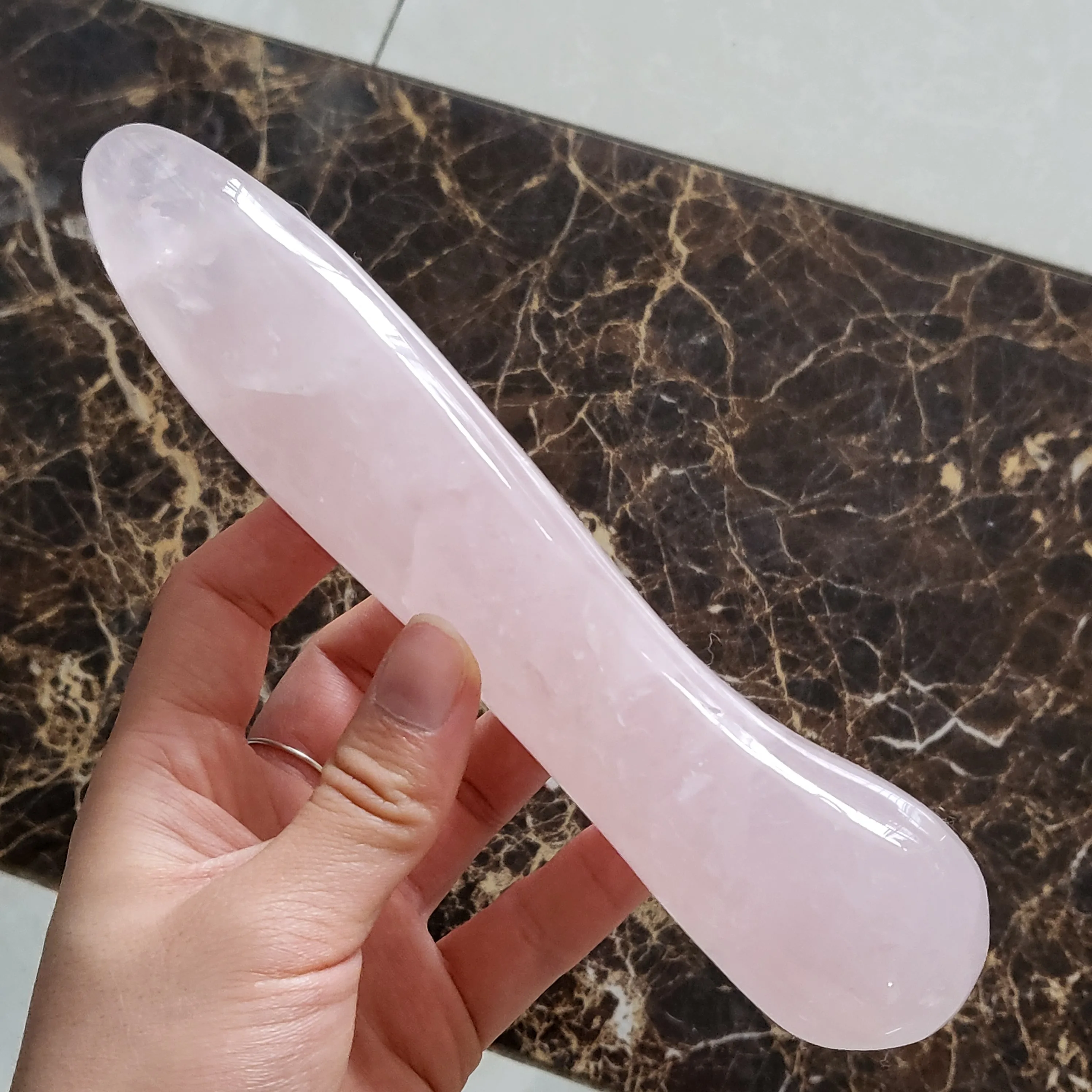 

Natural Rose Pink Quartz Massage Stick Healing Relaxation For Women