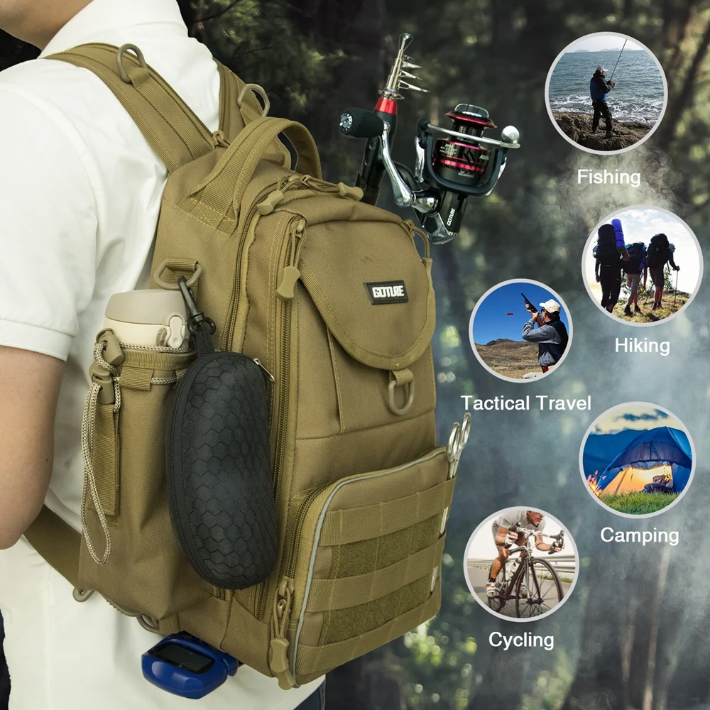  Men Women Single Shoulder Fishing Bags Waterproof Leisure Multi Function Backpacks Fishing Gear Kit  (10)
