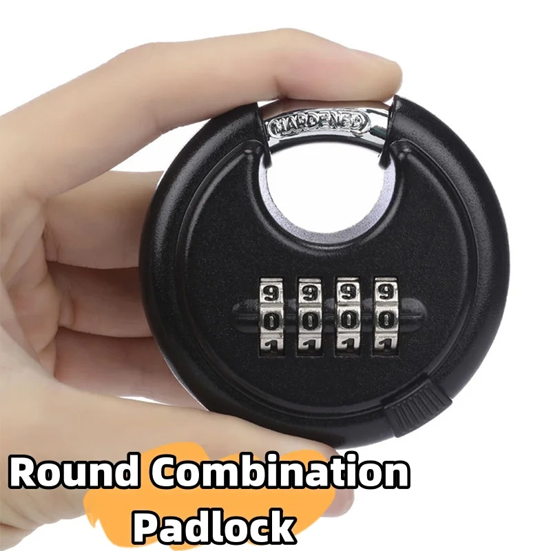 Cadeado de Combinação Redonda Impermeável ao ar Livre Liga de Zinco Senha de Dígitos Armazenamento do Armazém Smart Lock Anti-roubo Durável