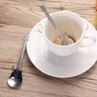 3PCS Stainless Steel Guitar Coffee Teaspoons Creative Cute and Easy To Clean Musical Coffee Sugar Spoon Milk Tea Shop Use Spoons 6