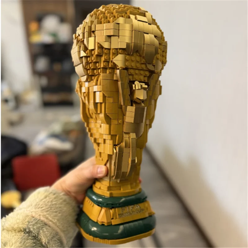 2026 신형 43020 월드컵 축구 트로피 빌딩 블록 DIY 스포츠 모델 데스크탑..