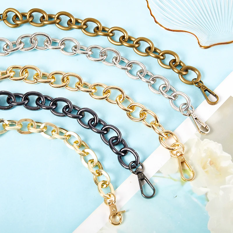 Handle Bag Chains Silver Metal Handle Chain Handbags Aluminum Crossbody Bag Strap Bag