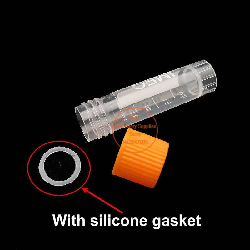 50pcs 1.8ml Graduated Lab Plastic Freezing Tube plastic test tubes Cryo Preservative Tube Sample Cryovial With Cover