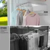 Collapsible Laundry Drying Rack Wall Mounted Clothes Drying Rack 5 Aluminum Rods Space Saving Laundry Racks for Drying Clothes 4