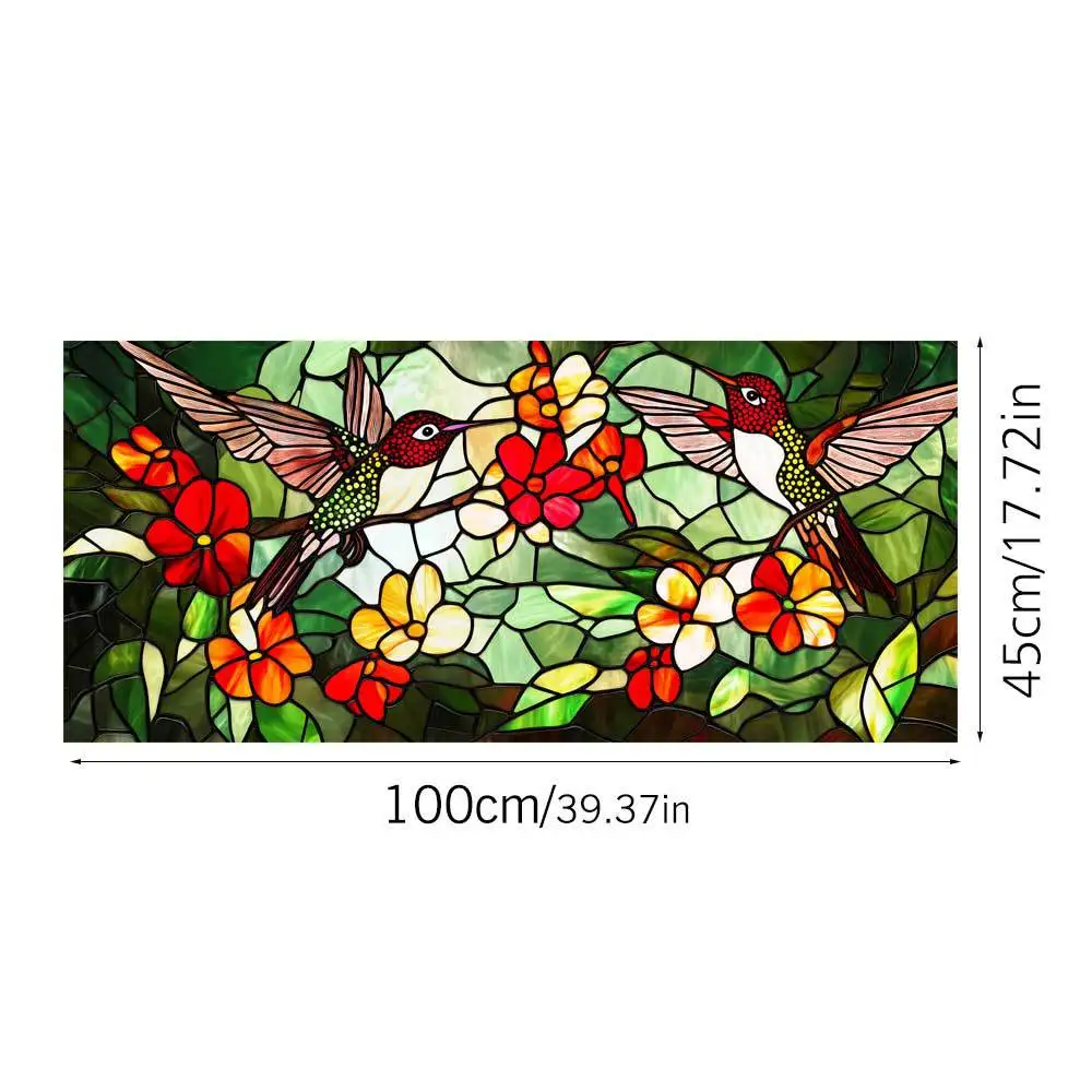 Adesivo Floreale Per Finestre 30x60 Cm - Pellicola Statiche Con Fiori Di Campo