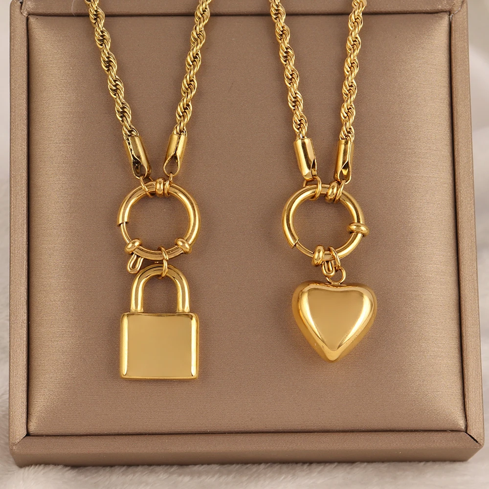 Collar De Corazón En Acero Inoxidable 316L Bañado En Oro - Regalo Para Mujer - Vendedor Del Reino Unido