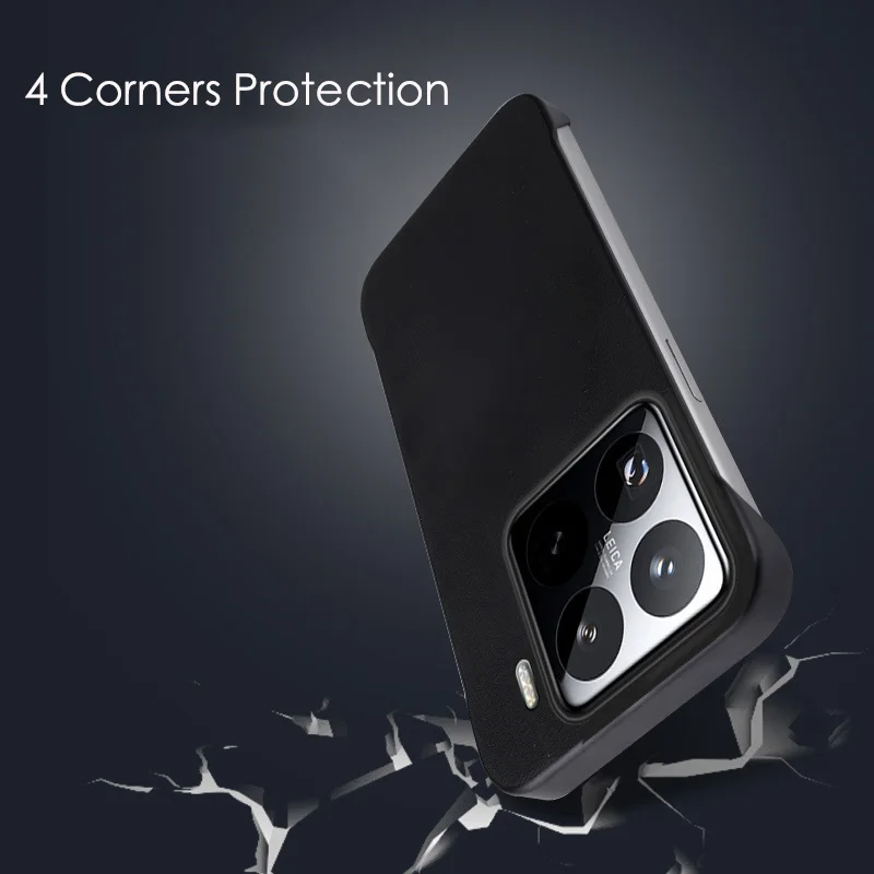 Premium Soft PU Leather Frameless Shockproof Phone Case with Hard PC Protection