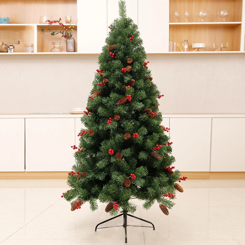 

PVC Artificial Christmas Tree with Berry Pine Cone Home Decoration Outdoor Indoor Reusable Christmas Tree 2023 Xmas Decor 4-10Ft