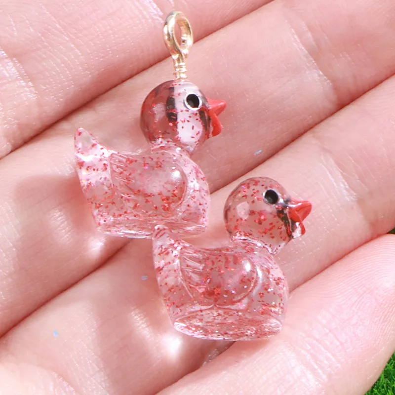 Mini Ducks Sequin Miniature Duck Resin Desk Decoration Cute Figurines Fairy Garden Accessories Home Decor DIY Doll House