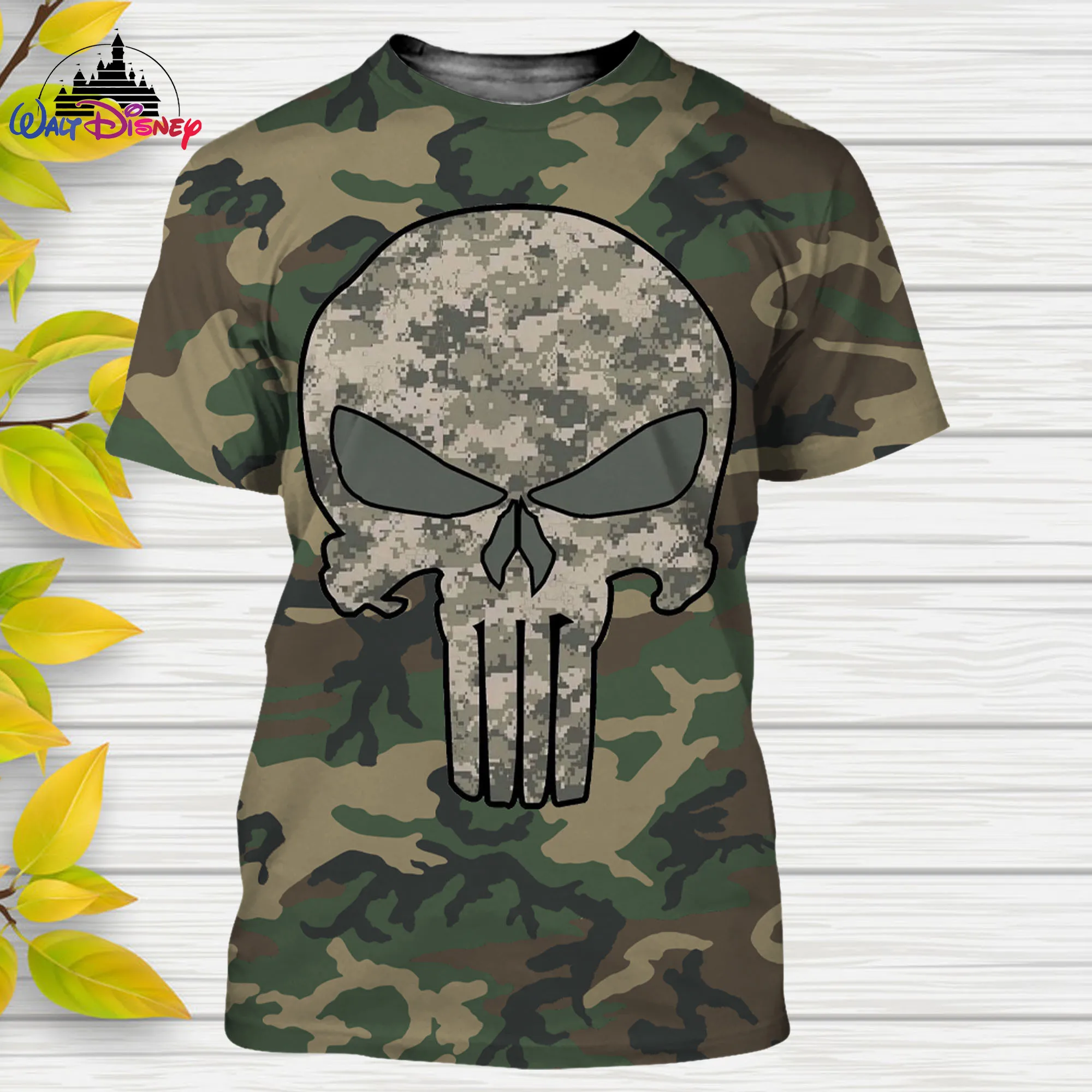 

Punisher Disney men women t shirt casual style 3D High Quality print Summer Casual Streetwear Tee
