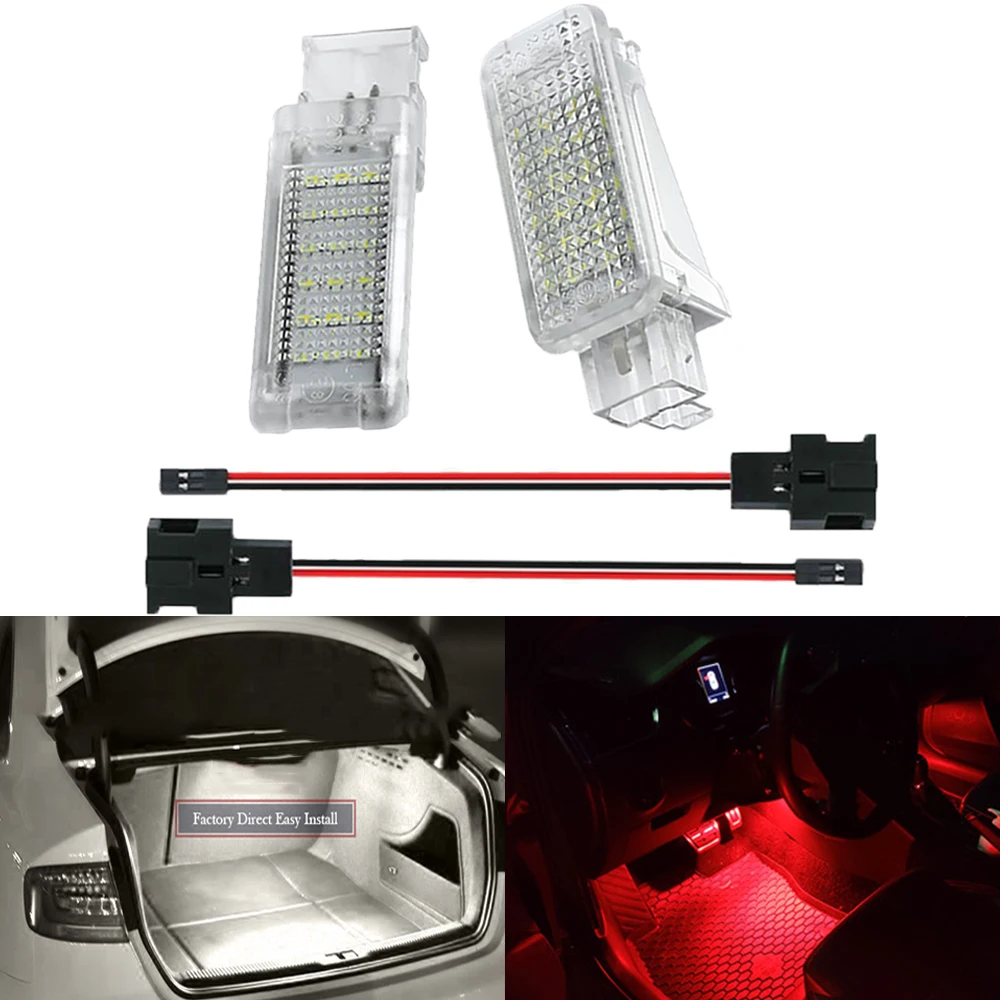 

2pcs Car Led Door Courtesy Trunk Luggage Footwell Lights for Audi A4 B5 B6 B7 B8 A3 A6 C6 C7 A5 R8 TT Q5 Q3 Q7 A1 A8 S3 RS6 Auto