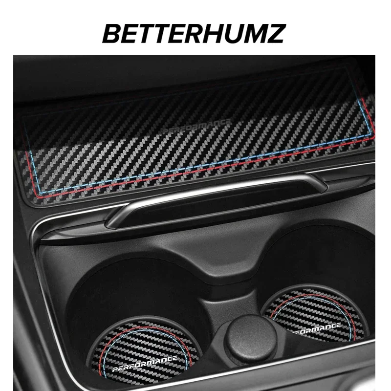 Betterhumz For BMW F30 F32 F34 F35 Car Cup Holder Anti-Slip Pad Storage Box Mat Suede Center Console 3pcs Interior Accessories
