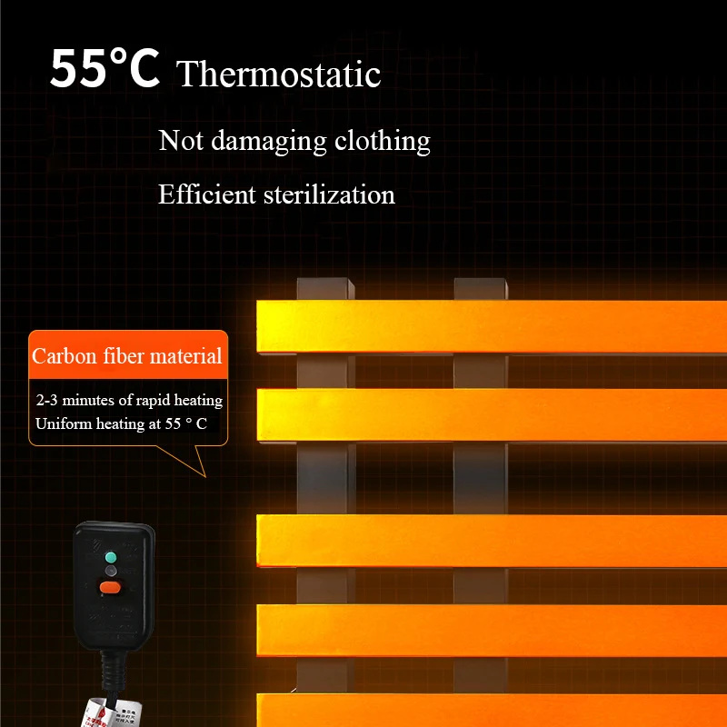 Description Picture 4 of itemThermostatic Electric Heated Towel Rail Bathroom Cloth Dryer Digital Display Rack For Bathrobe Touch Sensing Washcloth Warmer