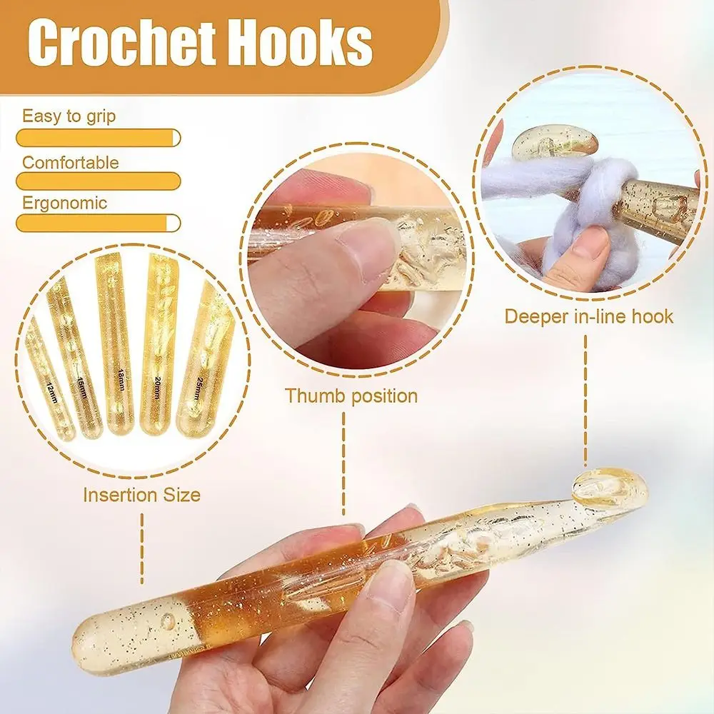 Crochet Hooks Large Sizes Plastic Crochet Needles Ergonomic Crochet Hook  DIY Yarn Weave Tool for Knitting Blanket Sweater Scarf - AliExpress