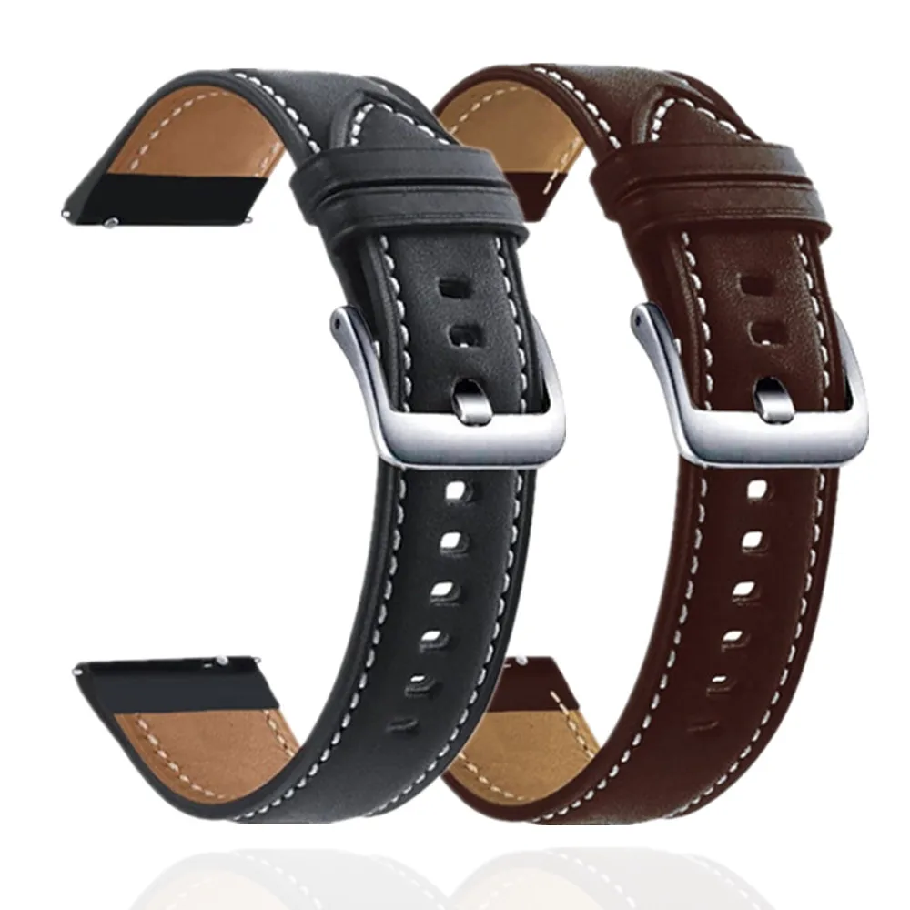Genuine Leather Watch Strap - Premium Quality 20mm/22mm Band