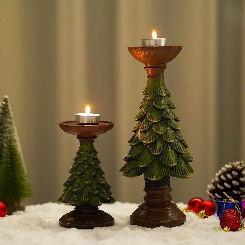 Christmas Tree Candle Holder Candlestick Household Decorations Festive Atmosphere Desktop Decoration Xmas Christmas Tree Decor