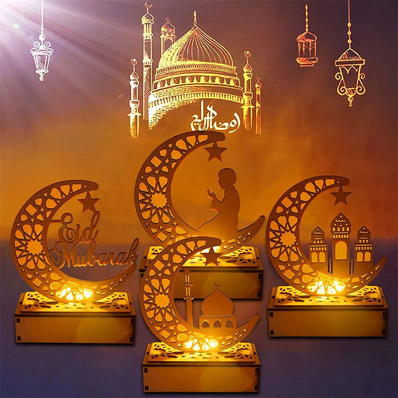 Tanie Eid Mubarak gwiazda księżyc girlanda żarówkowa Led światła Ramadan Kareem