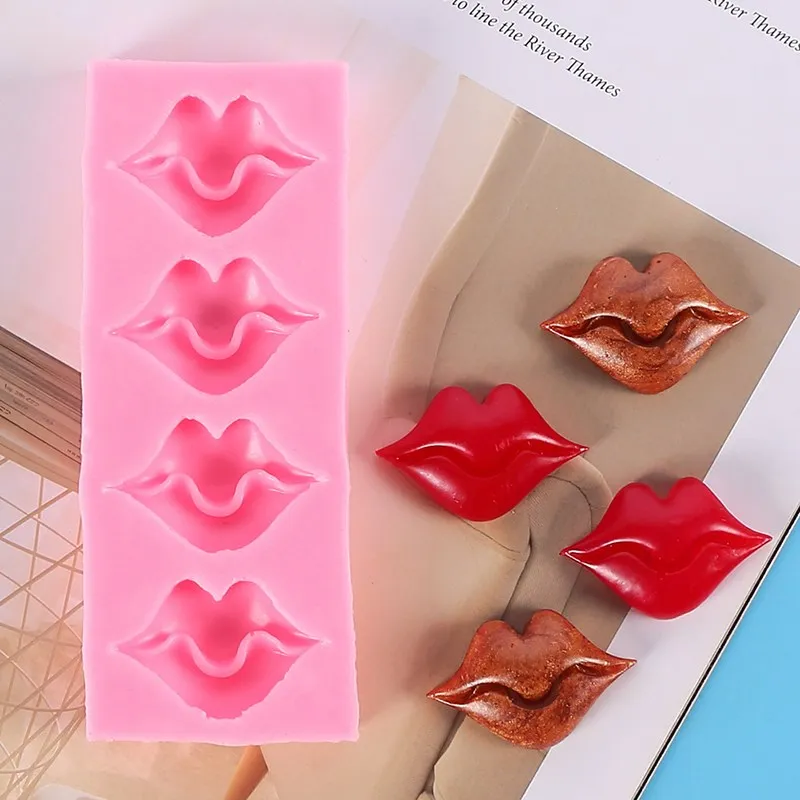 

4 Even Sexy Lips Silicone Mold Fudge Cake Decoration Dessert Pudding Chocolate Sugar Crafts Kitchen Baking Accessories Utensils