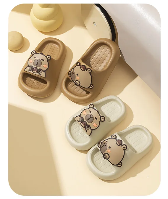 Capybara Hausschuhe für Kinder Badezimmer-Pantoffeln Sommer Mädchen Jungen Cartoon Niedliche Modische Hausschuhe Kinder Outdoor Strandschuhe – Detail 14