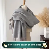 Double-Sided Luxury Scarf Thick Warm Fashionable Outerwear Shawl Thickened Autumn Winter Stylish Versatile Wrap Versatile Scarf