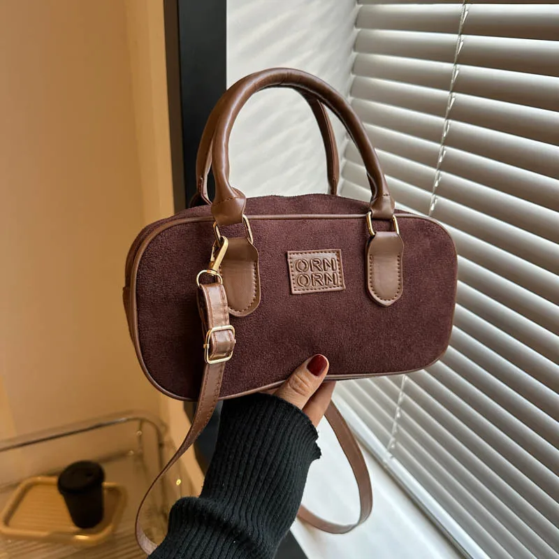 Retro Fashion Simple Matte Texture Handbag Winter New Foreign Style Versatile Shoulder Bag Luxury Brand Women's Crossbody Bag