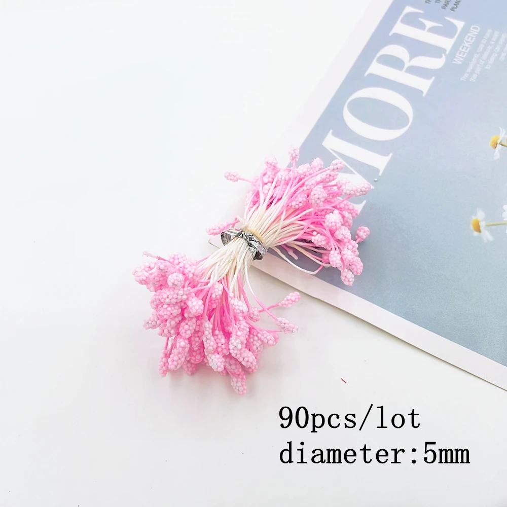 Rosa Thema 8/12/90/144/288 stücke Mixed Künstliche Blume Kirsche Staubblatt Beeren Bündel DIY weihnachten Hochzeit Kuchen Geschenk Box Kränze Decor – Detail 11