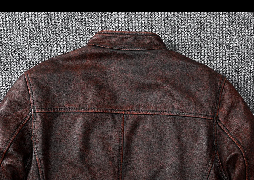 2023New Natural Calfskin Leather Jacket Men Genuine Leather Moto Jacket Autumn Short Classic Business Leisure Corium Coat