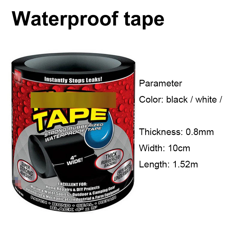 

1.5m Strong Fiber Super Waterproof Tape Stop Leak Seal Repair Tape Performance Self Tape Fiberfix Adhesive Tape PE Tube PVC Hot