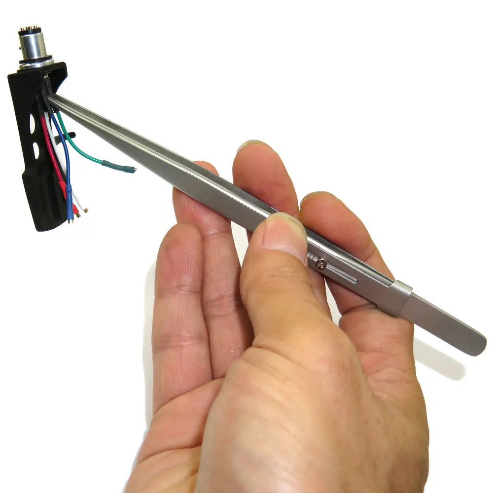 Universal LP Phono Cartridge Replacement Stylus Lead Wire Installation Tweezers Clamp Antislip Stainless Steel turntable adapter