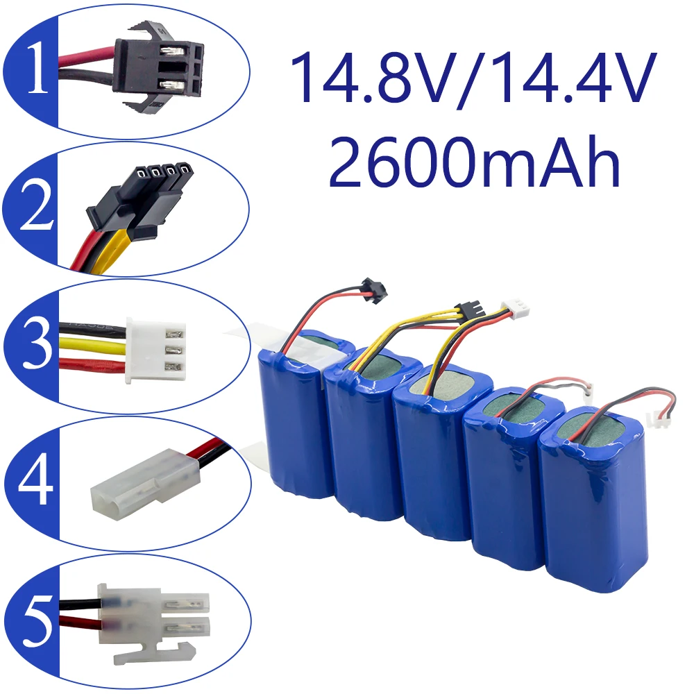 Batteria Agli Ioni Di Litio 14.8V 2600Mah 4 S1P Per Xiaomi/Ilife/Mop Essential/Tesvor/Robovac/Cecotec Conga/Liectroux/Eufy Robovac Ce14.4V
