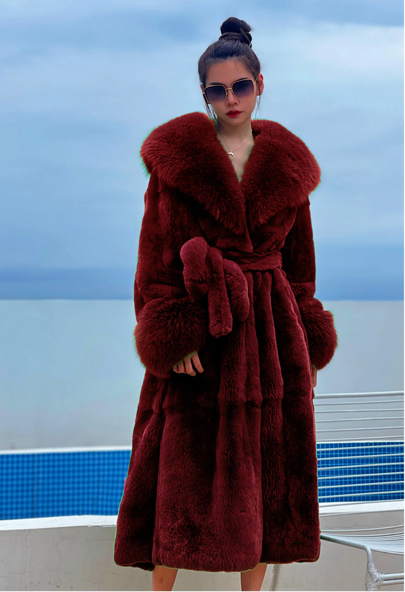 Women\'s Fluffy Jacket Parker Winter Fur Mink Warm Solid Color Faux Fur Women New Casual Long Sleeve Temperament Women Fur Coat