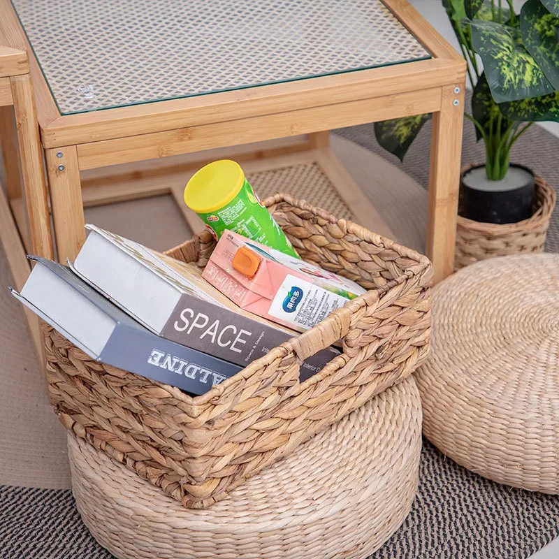 Handmade Calabash Grass Woven Storage Basket Decorative Organizer for Toys Cosmetics Sundries Snacks Lightweight Wicker