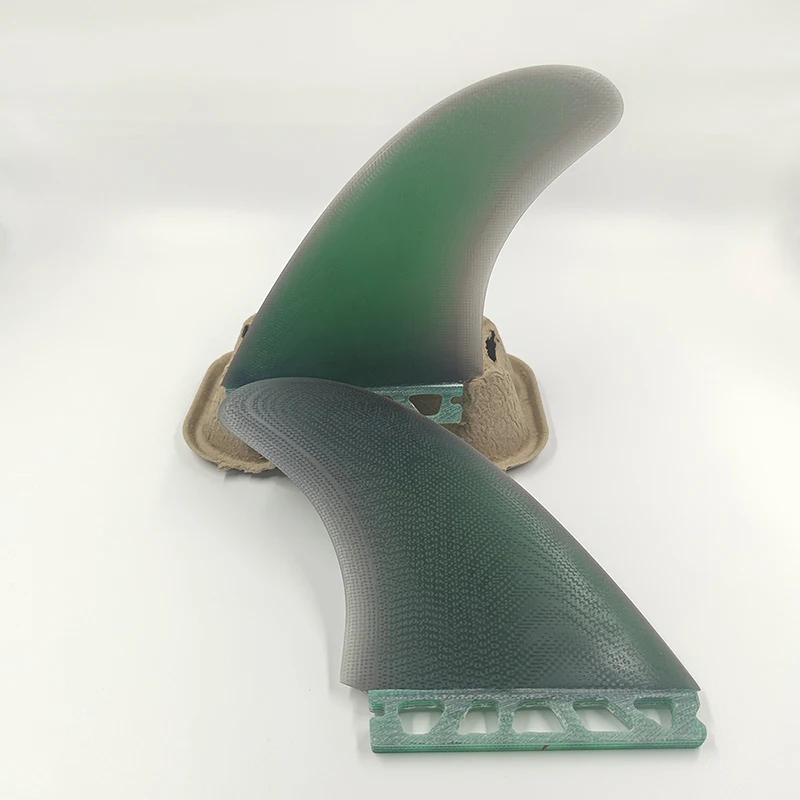 UPSURF FUTURE Keel Fins Fiberglass Surf Fin MR Twin Fins Clear Black/Green Surfboard Quilhas Side Twin Single Tabs 2