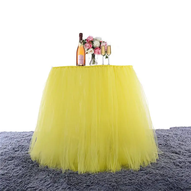 Round and Square Tulle Table Skirt for Kids, Wedding and Party Decor, Conference Dessert, Hotel Supplies for Girls, 100x80cm