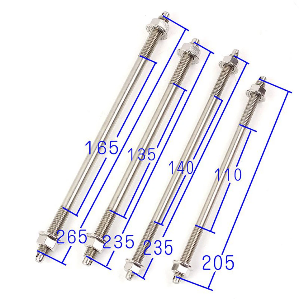 10/12 x 220/250/280 mm Front Wheel Axle for Suzuki Honda Yamaha RSZ Motorcycle dirt bike axle