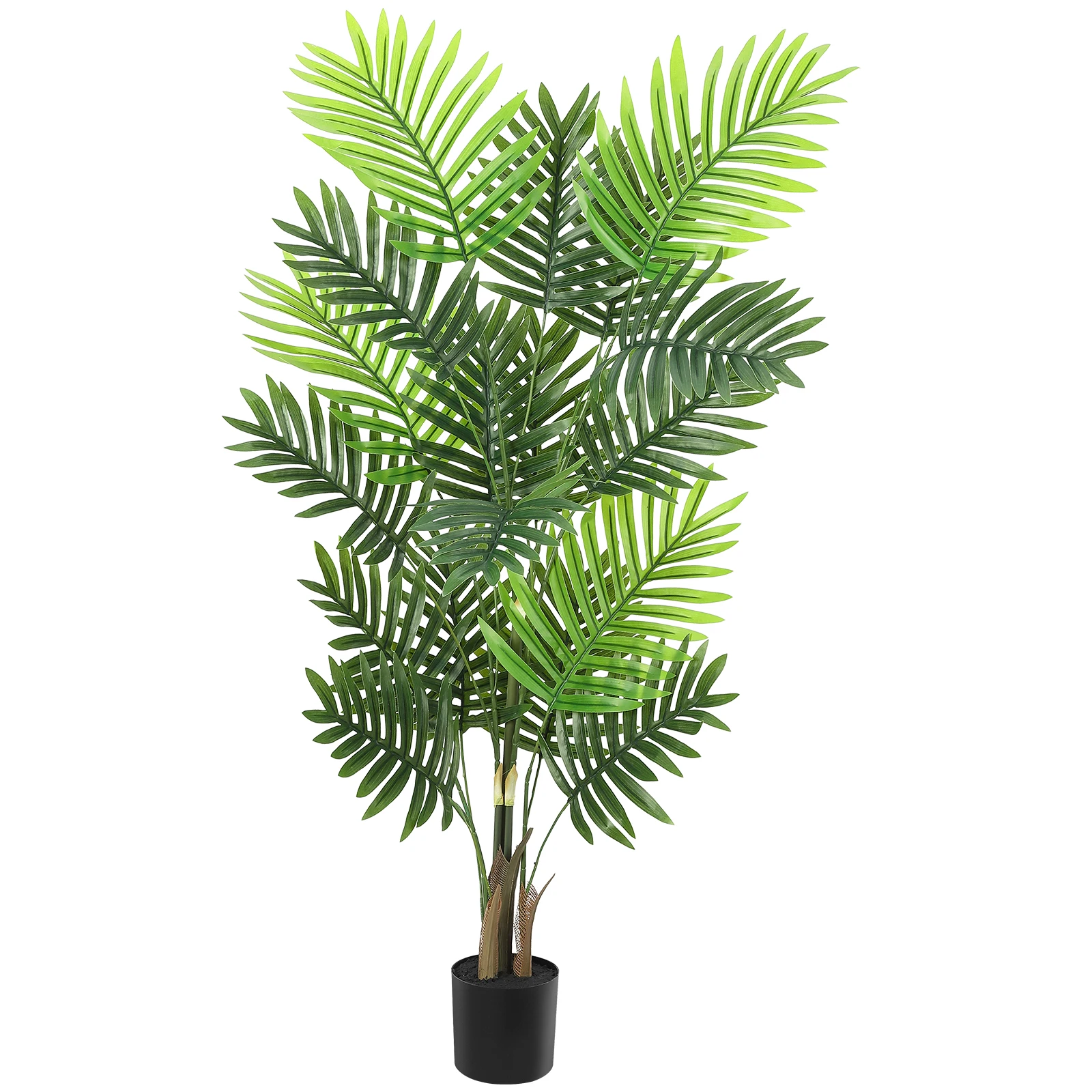 Künstlicher Palme 1,2 m, künstlicher Palme mit schwarzem Pflanzgefäß, künstliche tropische Areca-Bodenpflanze im Topf, künstliche Palmenpflanze – Detail 1