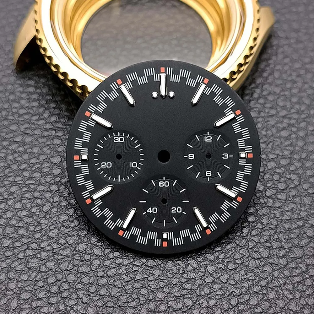 For VK63 Dial 32.5mm Green Luminous Modified Watch Dial Fit for VK63 Movement Accessories