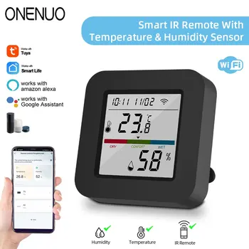 ONENUO 투야 와이파이 IR 범용 리모컨 온도 및 습도 센서, 스마트 라이프 앱 제어, 알렉사 구글 홈으로 작동