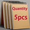 5 sketchbooks, watercolor paper, top spiral binding, 1 book with 30 sheets, acid free art sketchbook, art painting writing paper 1